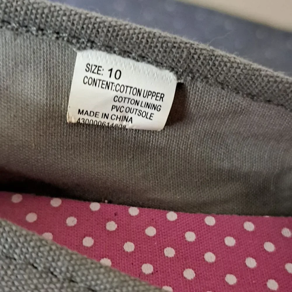 Gray slip on shoes size 10